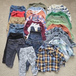 23pc baby boy clothing 9-12 month footies jeans shirts onesie overalls pants